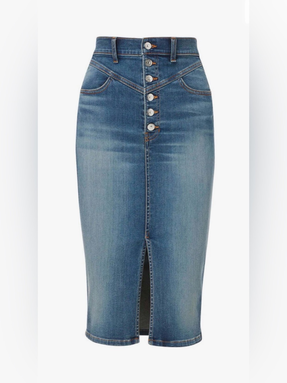 Veronica Beard Astro Herron Denim Midi Skirt. 
Size 2